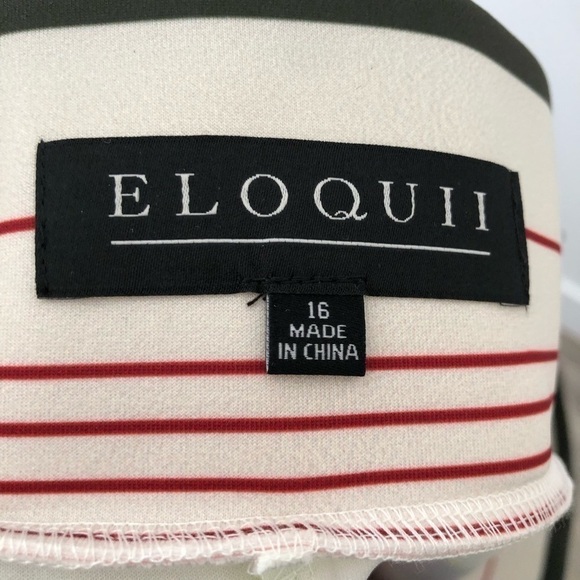 Eloquii Striped Pencil Midi Skirt 16 - Picture 9 of 12